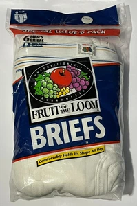 Retro Vintage 1996 6er Pack L Large (38-40) Fruit of the Loom weiß Slips - Bild 1 von 6