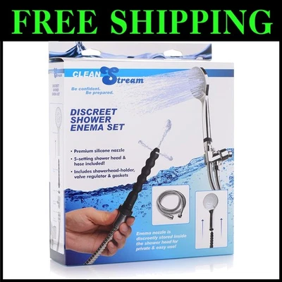 Black Shower EnemaDouche System with 5-Setting Head for Effortless Cleaning - Image 1 of 4