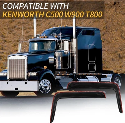 Viseras de ventana protectores de lluvia para Kenworth W900 T800 C500 (1984-2008) | Camión pesado Foto 1 de 4