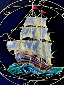 Sonnenfänger Wandbehang Segelboot 13" Durchmesser - Bild 1 von 11