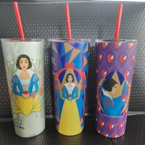 Disney's 2025 Snow White Movie Tumblers w/Straws Regal, Cinemark Set Of 3 - Picture 1 of 10