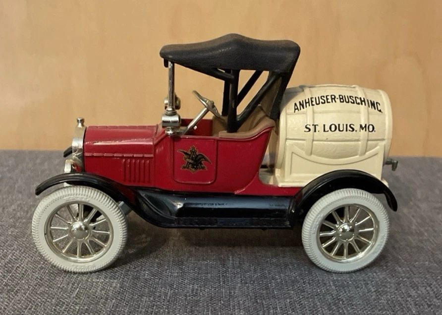 ERTL Diecast Metal 1918 Ford Model T Runabout Anheuser Busch Delivery Truck Bank - Image 1 of 4
