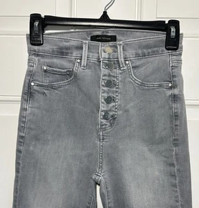 Ann Taylor Womens High Rise The Skinny Jeans Button Fly Size 00 Gray EUC - Picture 1 of 9