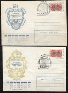 Soviet Lithuania 1979 set of 2 stationery covers Founding of Vilnius University - Picture 1 of 1