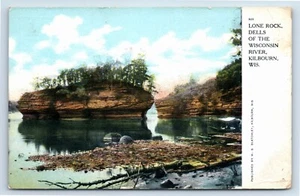 Lone Rock Dells of Wisconsin River in Kilbourn Wisconsin WI c1910 Postcard - Picture 1 of 2