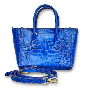 Neu ohne Etikett Polo Ralph Lauren royalblau geprägt Mini Sloane Umhängetasche Tasche Handtasche - Bild 1 von 9