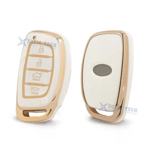 2X White TPU Full Cover Remote Key Fob Cover For Hyundai Elantra Ioniq Sonata - Picture 1 of 9