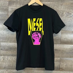 DIESEL Men's Black Short Sleeve Black Colorful Graphic T-Shirt Size L (Fits M) - Picture 1 of 12