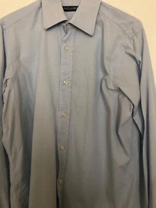DOLCE GABBANA Mens Shirt 15.5 Blue Fine Cotton - Picture 1 of 4