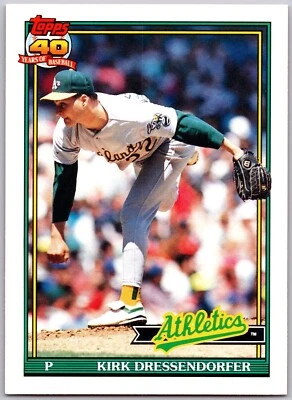 1991 Topps Traded #35T Kirk Dressendorfer Oakland Athletics - Image 1 of 2