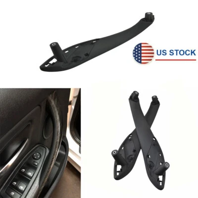 A Pair Front Inner Trim Door Pull Handle Black For BMW 320i 328i 335i 2013-2015 — 第 1/4 张图片