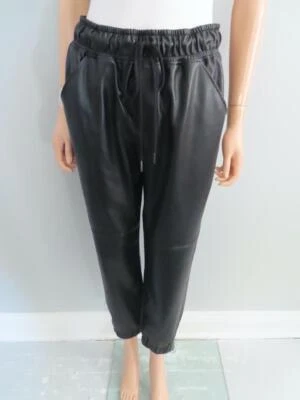 Nuevo con etiquetas Joggers David Lerner Cuero Vegano Negro Blake Cremallera al Tobillo Talla M Foto 1 de 4