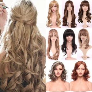Real Thick Hair Full Wigs Natural Long Wavy Full Wig Heat Resistant Multi Color - Picture 1 of 51