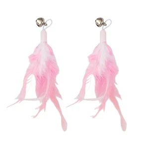 2 Piezas Pluma Varita Gato Repuesto Varita Gato Accesorios de Repuesto Rosa Claro - Imagen 1 de 7