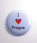 I Love Prague 25 mm Pin Badge Button Czechia Travel City Explore Vacation NEW