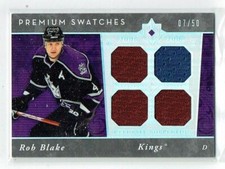 06-07 UD Upper Deck Ultimate Premium Swatches  Rob Blake  /50  Quad Jerseys  HOF