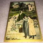 VINTAGE “I’LL LEAVE MY HAPPY HOME TO YOU” POSTCARD 