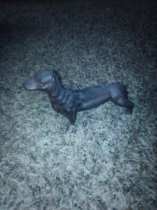 Heavy Daschund Cast Iron Paperweight 6 1/2" long 3 1/2" tall Small dog castiron - Picture 1 of 5