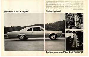 1966 PONTIAC TEMPEST ~ SCHÖNE ORIGINAL 2-SEITIGE DRUCKANZEIGE - Bild 1 von 1
