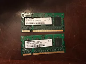 Elpida 2GB (1GBx2) 2Rx16 DDR2 PC2-6400S 800MHz SoDIMM Laptop Memory EBE11UE6ACUA - Picture 1 of 2