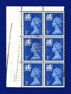 1971 SG W14 3p Ultramarine (2 Bands) Corner Block (6) VAR: XW21b Good Used awbg - Picture 1 of 1