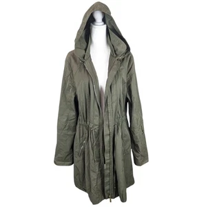 Coldwater Creek Hooded All-Weather Jacket Medium Utility Raincoat Olive Green - Picture 1 of 8