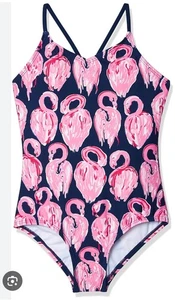Nwot Girls Size 14 One Piece Flamingo Swimsuit - Picture 1 of 3