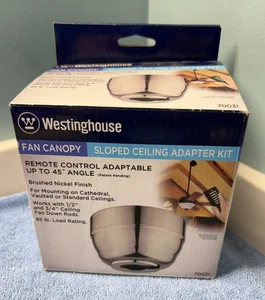 NEW Westinghouse Fan Canopy Sloped Ceiling Adapter Kit Brushed Nickel 70031 - Picture 1 of 6