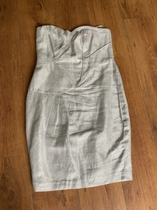 Full Circle, Silver , Off The Shoulder Boned Dress Size 12 - Picture 1 of 17