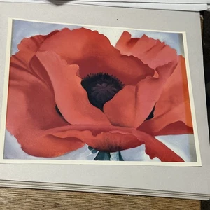 Red Poppy Print Georgia O'keefe Glossy Print 11 X 13 - Picture 1 of 7