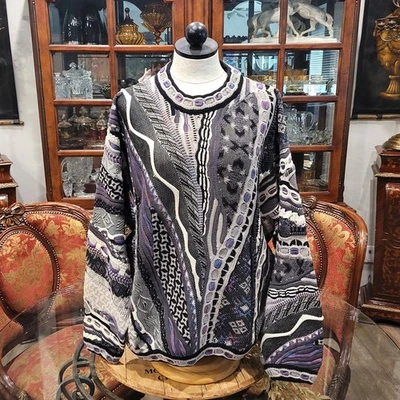 Suéter Y2K Vintage Para Hombres Tundra Canadá Tejido 3D Cosby Coogi Estilo XL Foto 1 de 4