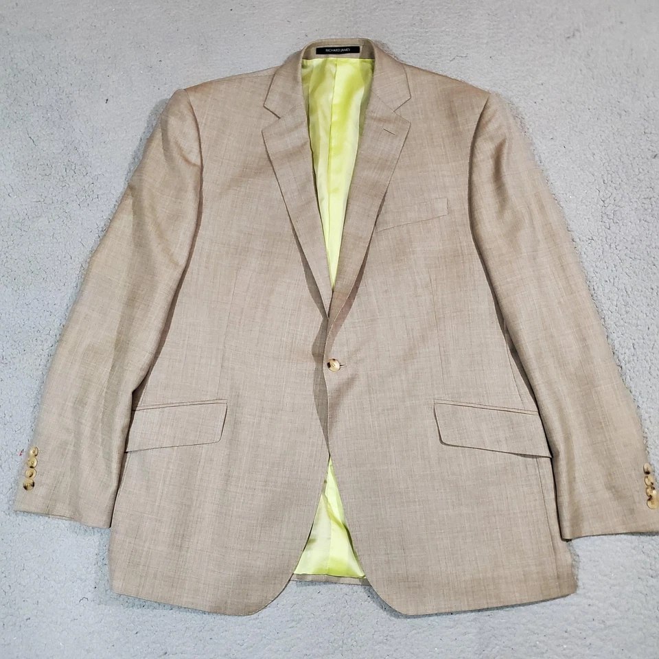 Blazer Richard James Masculino 46R Lã Bronzeada Savile Row Terno Clássico Jaqueta Esportiva - Imagem 1 de 4