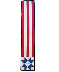 Fourth of July Patriotic Quilted Table Runner Striped Star 10inx52in Classic - Picture 1 of 9