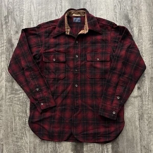 Camisa Vintage Años 30 Pendleton Botón Cuadros 100% Lana Virgen M - Imagen 1 de 8