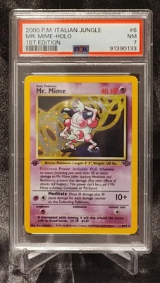 2000 P.M. Italian Jungle #6 Mr. Mime-Holo 1st Edition PSA 7 - Image 1 of 2