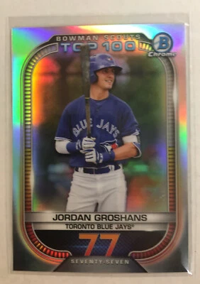 2021 Bowman Chrome Jordan Groshans #BTP-77 Top 100 - Image 1 of 2