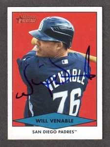 2007 HERITAGE BHP 51 Will Venable SAN DIEGO PADRES SIGNED AUTOGRAPH AUTO COA - Picture 1 of 1