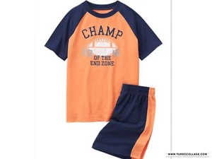 NEW GYMBOREE BOYS Football Gymmies pajamas sleepwear Sizes M 7/8 - Picture 1 of 1
