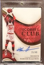 2019/20 Panini Immaculate Scorers Club Hakeem Olajuwon auto /49 #SC-HOW