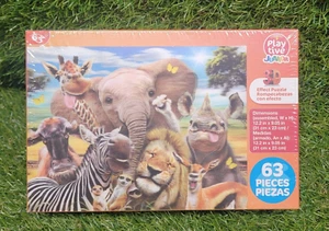 Playtive Junior 3D Effect Puzzle 63 Pieces Safari Animals Made In Germany - Picture 1 of 14