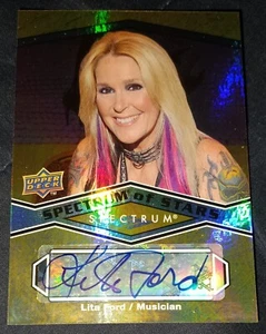 Tarjeta firmada automática Lita Ford 2008 cubierta superior espectro de estrellas - Imagen 1 de 1