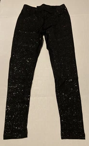 NWT So Favorite Legging L 10 12 Long Hotmelt Black Glitter stretch SR$16 - Picture 1 of 7