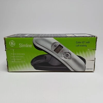 Teléfono con cable GE Slimline Home modelo 29267GE3 (gris) identificador de llamadas - control de volumen Foto 1 de 4