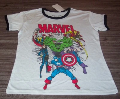 女子复仇者联盟漫威漫画T恤XS新Thor Captain America — 第 1/3 张图片