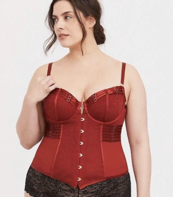 Bustier con aros y tiras de malla rojo tórrido para mujer talla 1 14-16 nuevo con etiquetas Foto 1 de 4