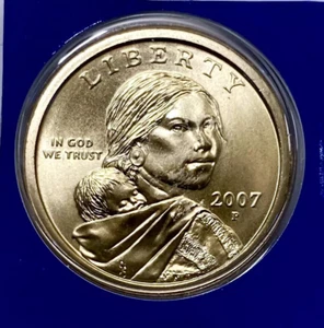 Dólar Sacagawea 2007-P (UNC) (acabado satinado) KM# 310 - Imagen 1 de 4