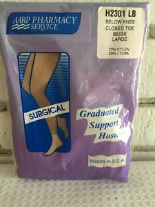 AARP Surgical graduated Support Hosiery Below Knee Closed Toe USA New size Large - Picture 1 of 4