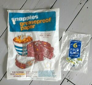Vintage 1970s bags for Snappies International & Cheese mix Sainsburys