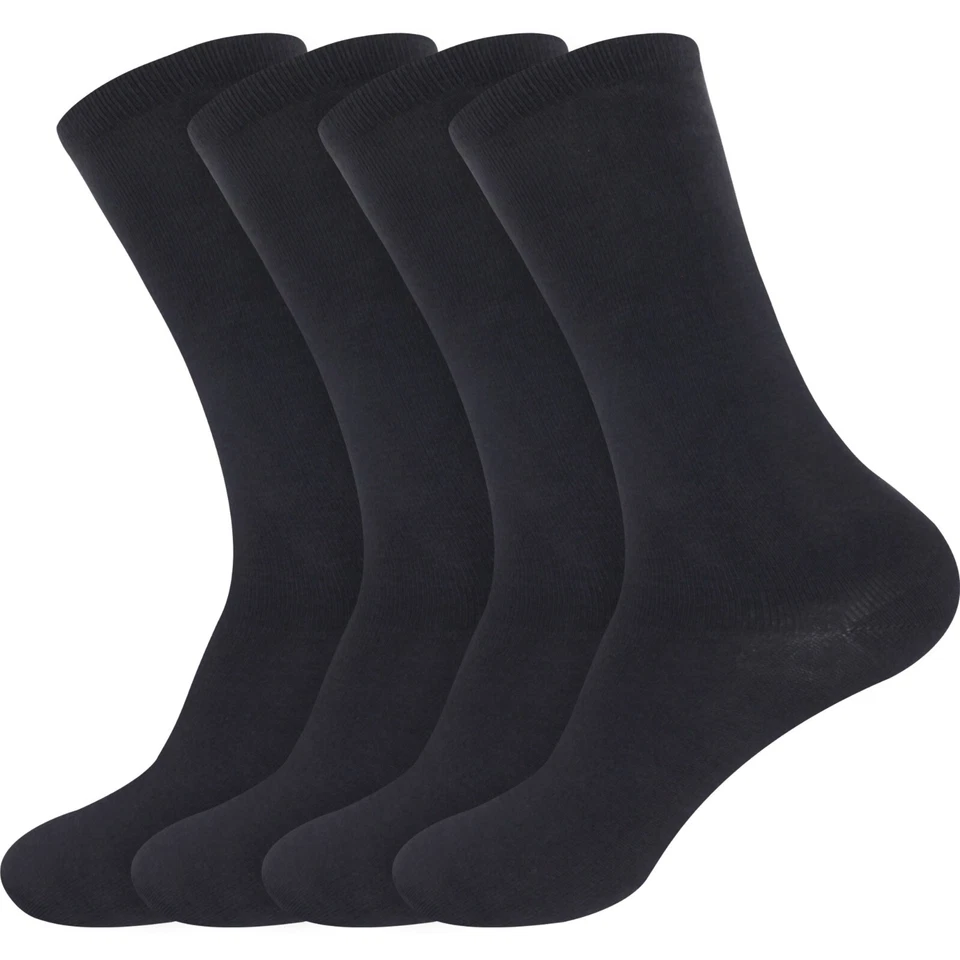 4 pares de calcetines de media pantorrilla de fibra de bambú de rayón para hombre - talla M/L carbón Foto 1 de 1