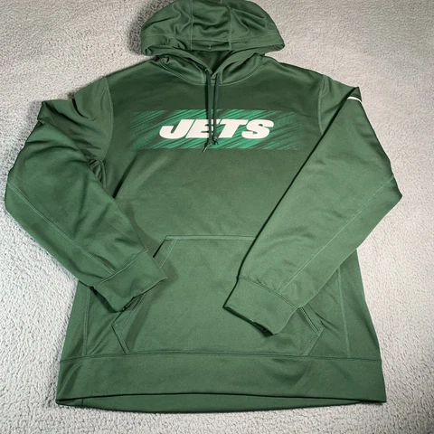 New York Jets Sweatshirt Mens Large Nike Training Therma Fit Hoodie Sweater Cover